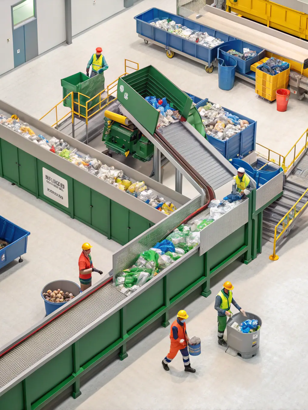 A close-up shot of recycled plastic pellets being processed in a manufacturing facility in Johannesburg, South Africa, demonstrating the transformation of waste into new products.
